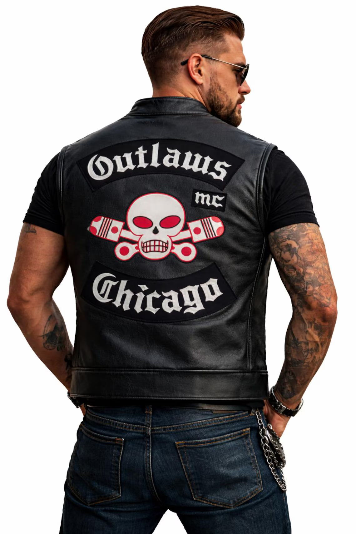 Outlaws Mototcycle Club Vest | Unisex Outlaw MC Chicago Biker Vest | Customization Available