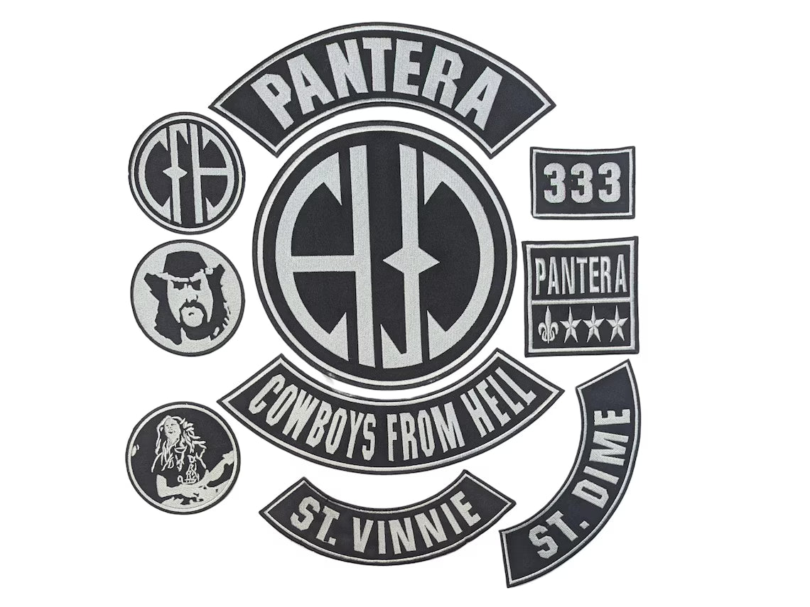 Pantera Patch Set | Embroidered Patches for Club | Heavy Metal Patches - Personalized Gift for Men