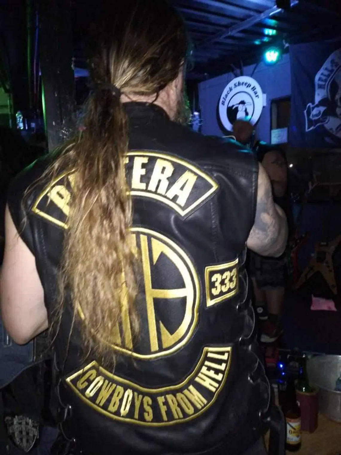 Pantera Cowboys From Hell Leather Biker Vest | Black Motorcycle Club Style Vest Rock Metal Patch Vest Zakk Wylde Inspired Custom Biker Vest