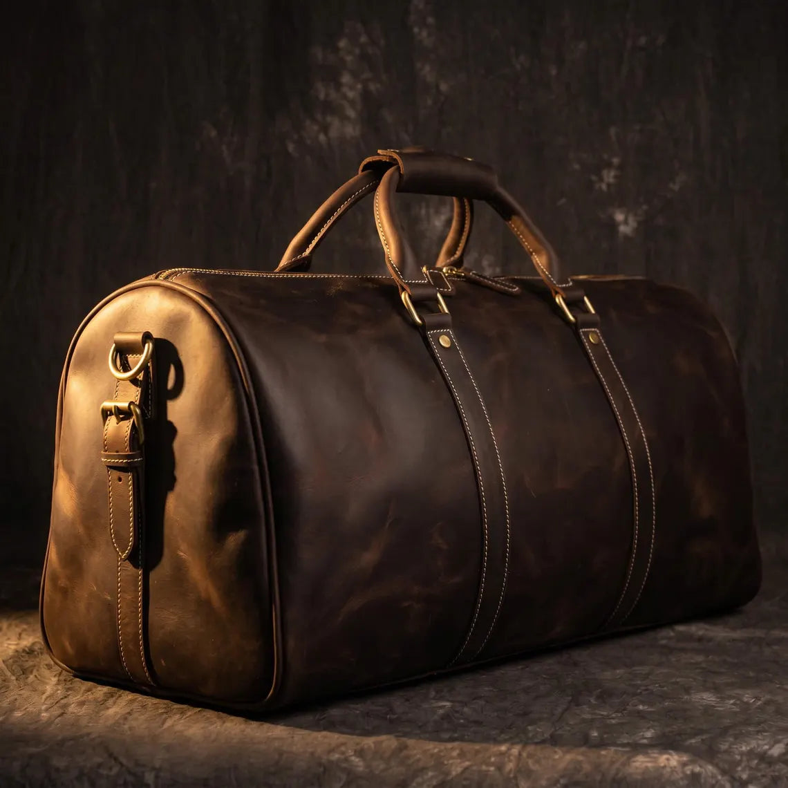 Leather Duffle Bag Men, Weekender Bag with Shoe Compartment, Genuine Leather Travel Bag, Overnight Bag, Carry On Luggage