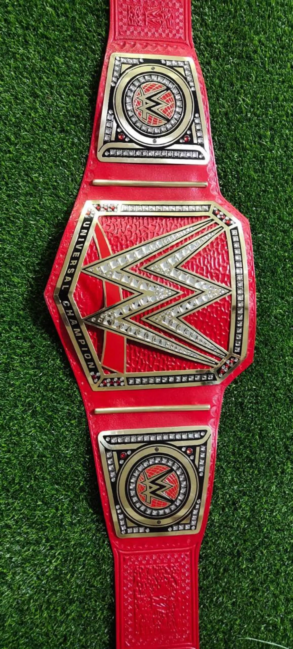 WWE Universal Championship Replica Belt Red Leather Adult Wrestling Title Belt Gift for Fans