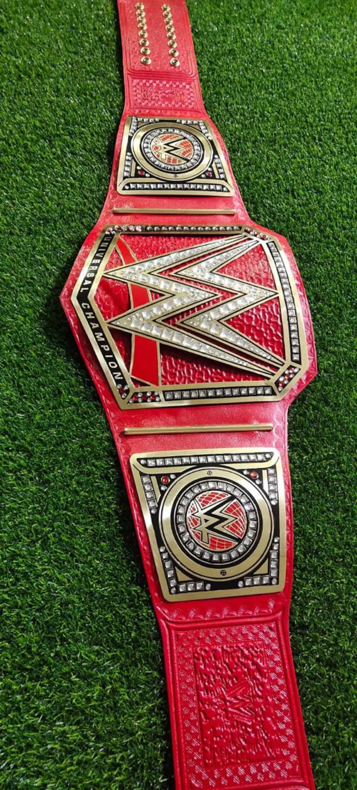 WWE Universal Championship Replica Belt Red Leather Adult Wrestling Title Belt Gift for Fans