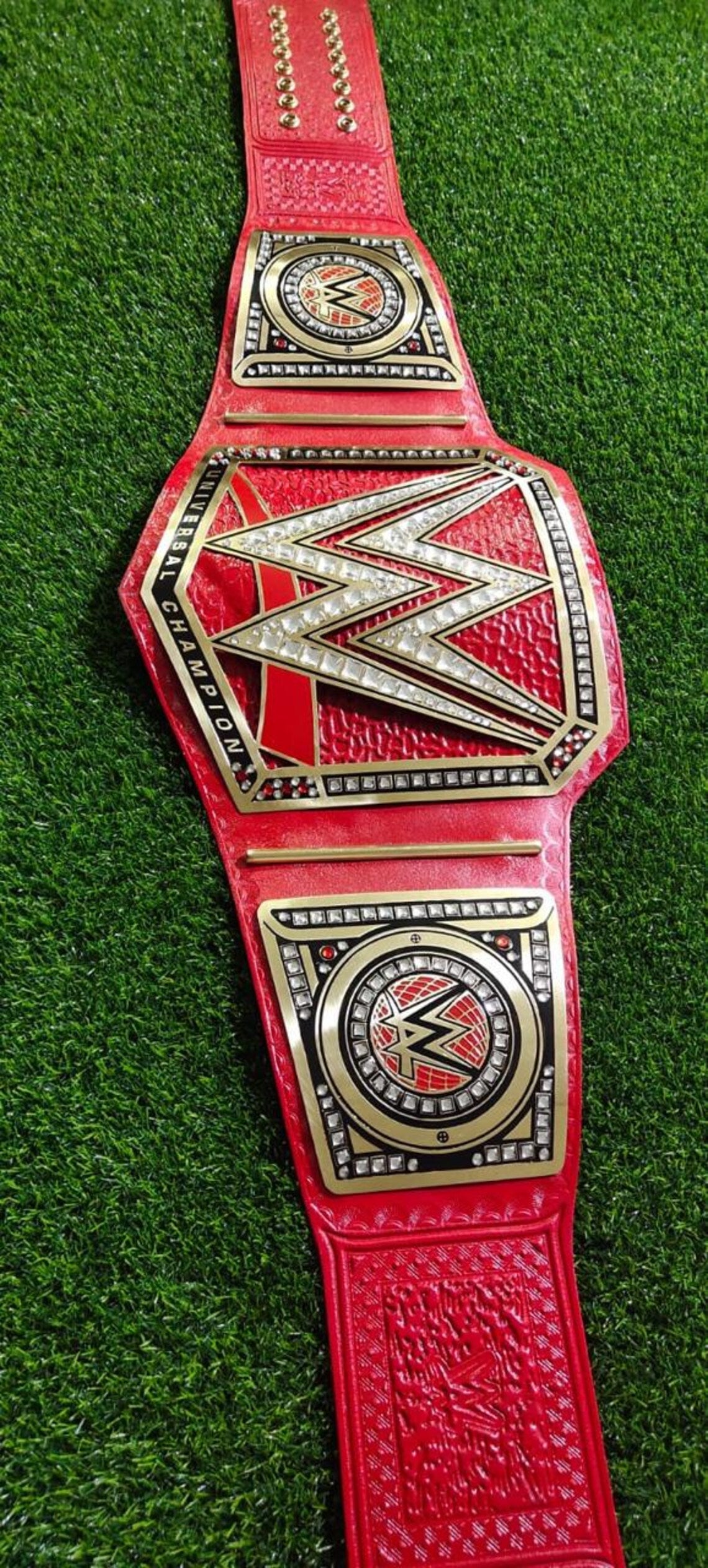 WWE Universal Championship Replica Belt Red Leather Adult Wrestling Title Belt Gift for Fans