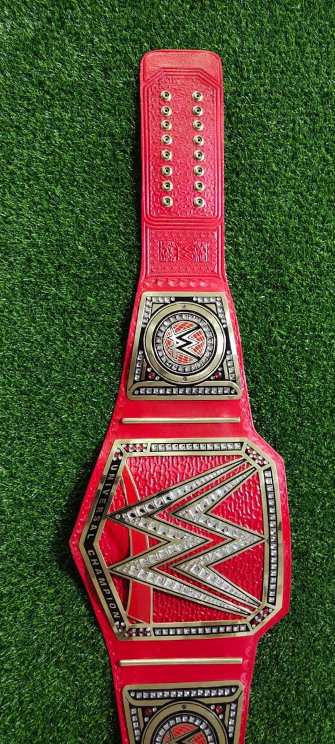 WWE Universal Championship Replica Belt Red Leather Adult Wrestling Title Belt Gift for Fans