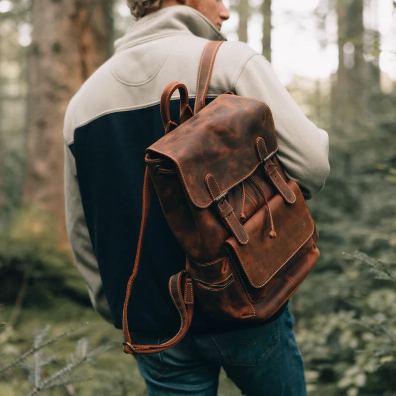 Handcrafted Top Grain Leather Backpack, Weather-Resistant Hiking, Women & Men Purse, Unisex, Vintage Laptop Valley Backpack MegaGearCustom      5 out of 5 stars