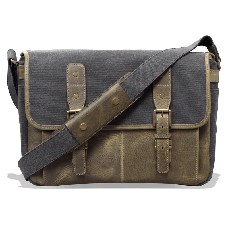 Leather Canvas Laptop Bag - Vintage Messenger Briefcase for Men Women - Camera, Business, Travel - Torres Pro MegaGearCustom      5 out of 5 stars