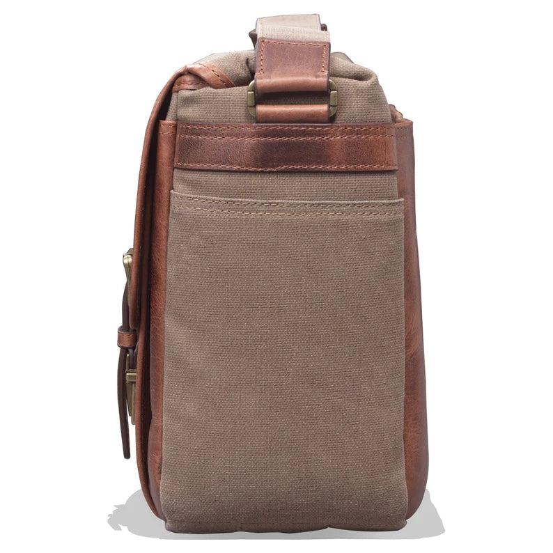 Leather Canvas Laptop Bag - Vintage Messenger Briefcase for Men Women - Camera, Business, Travel - Torres Pro MegaGearCustom      5 out of 5 stars