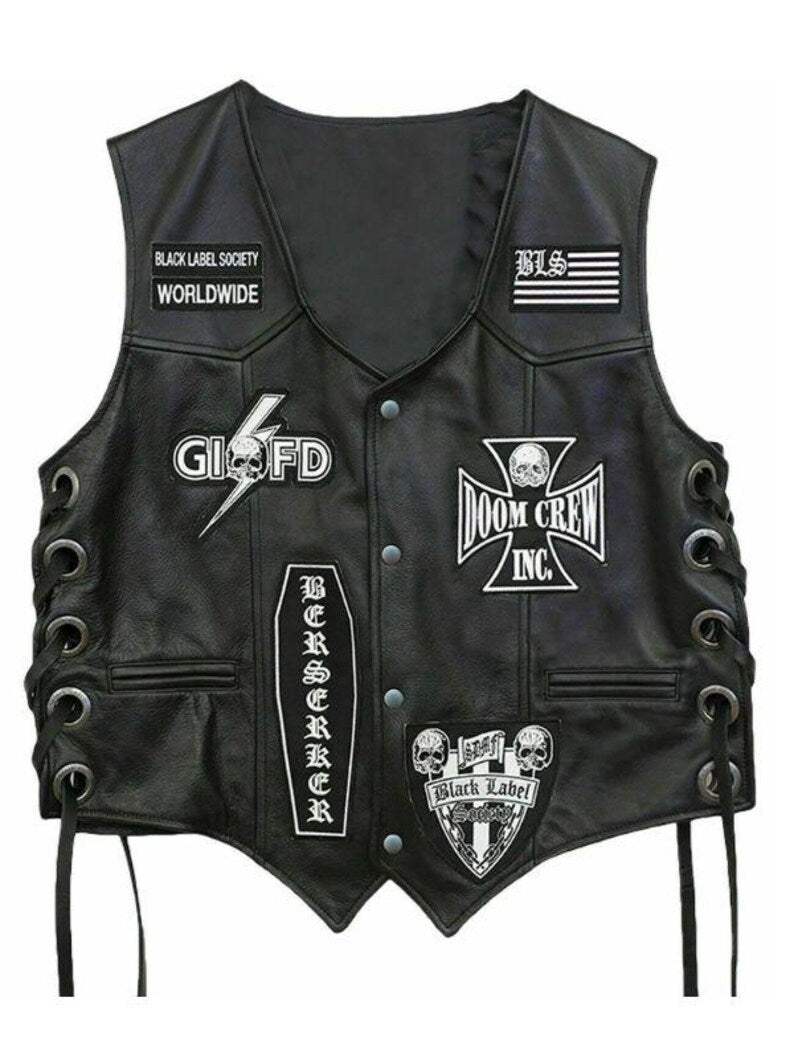 Men’s Black Label Society Leather Vest: Zakk Wylde Bls Vest