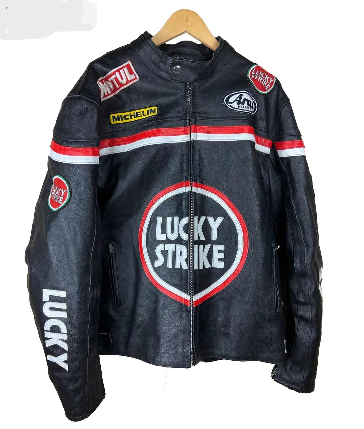 Lucky Stricke Black Leather Jacket for Men