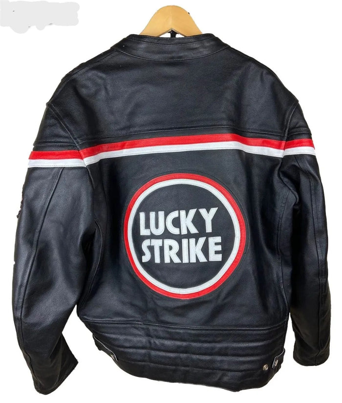 Lucky Stricke Black Leather Jacket for Men