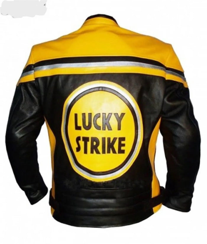 Lucky Strike Yellow Leather Jacket for Men