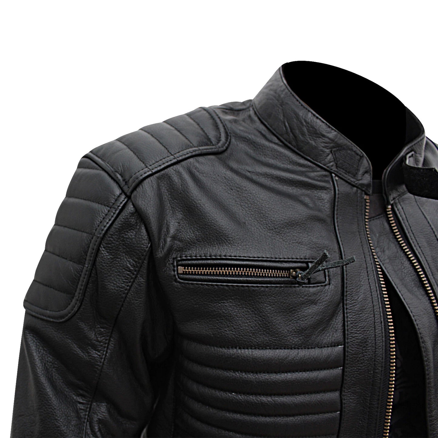 Motorcycle Leather Jacket Motorbike Genuine Black Biker With CE Armour Black Gift for mens