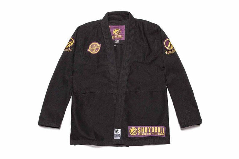 BLACK SHOYOROLL BJJ Gi Competition Approved | Brazilian Jiu Jitsu Kimono | Pearl Weave Lightweight Uniform | Unisex Adult Training Gi