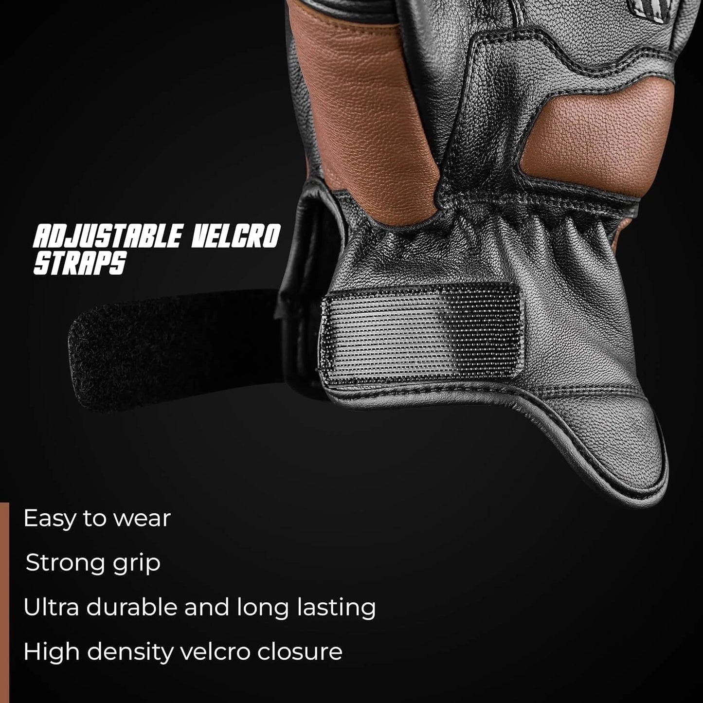Leather Motorcycle Motorbike Knuckle Protection Powersports Gloves for unisex