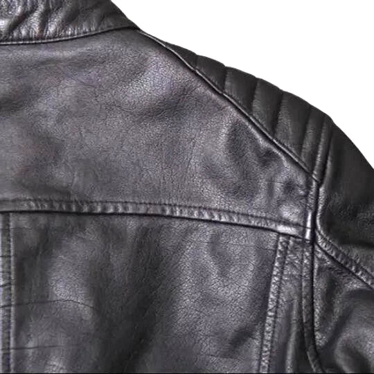 Café Racer Men's Biker Motorcycle Black Leather Jacket Genuine Leather