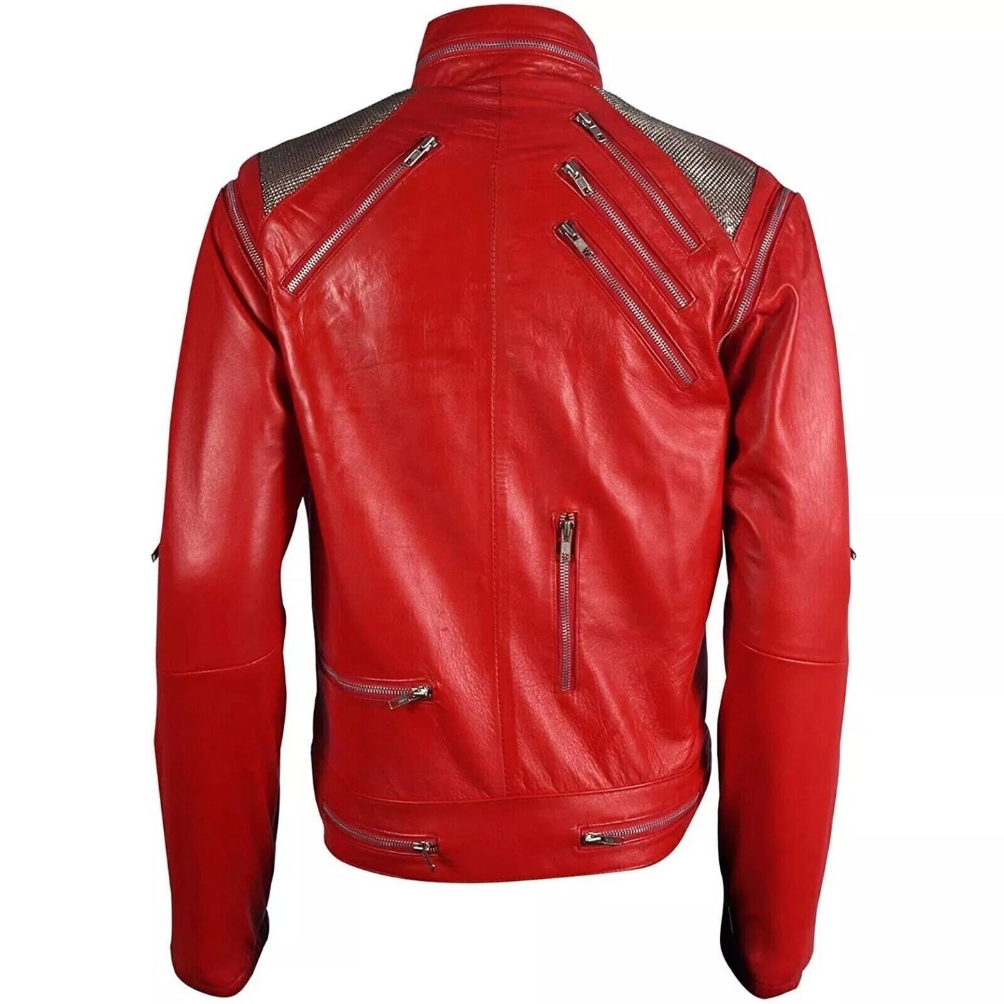 Men's Michael Jackson Beat it ''MJ Beat it' Real Cow  Leather Jacket with real mesh.