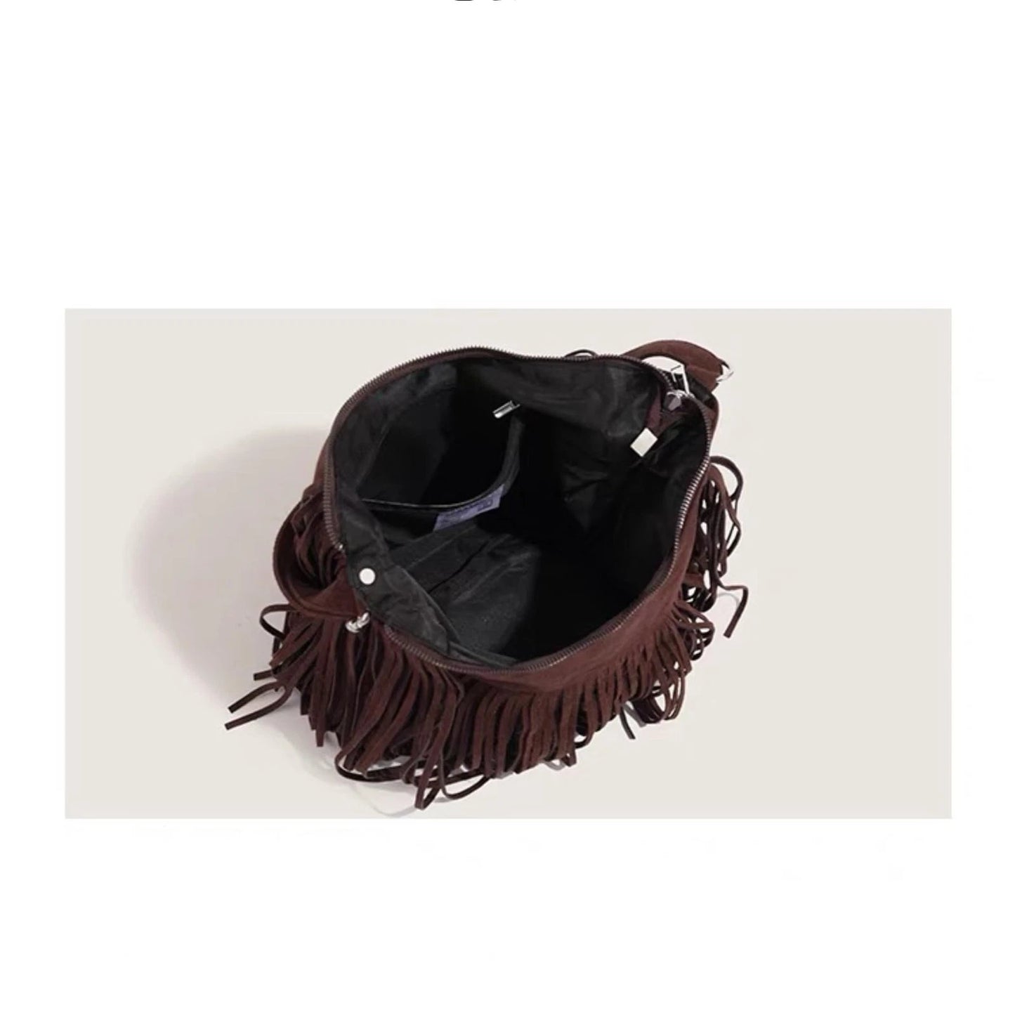 Women Vintage Suede Fringe Hobo Bag Tote Shoulder Bag Crossbody Bag and Hippi...