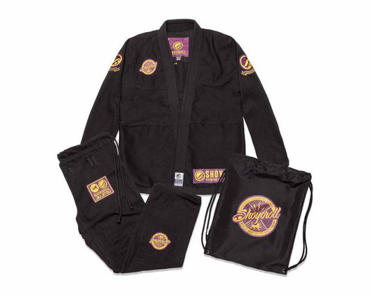 BLACK SHOYOROLL BJJ Gi Competition Approved | Brazilian Jiu Jitsu Kimono | Pearl Weave Lightweight Uniform | Unisex Adult Training Gi