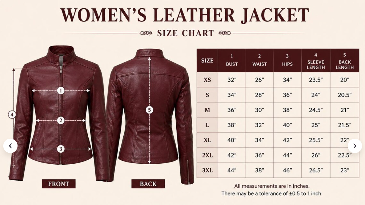 Women’s Slim-Fit Mandarin Collar Faux Leather Moto Jacket
