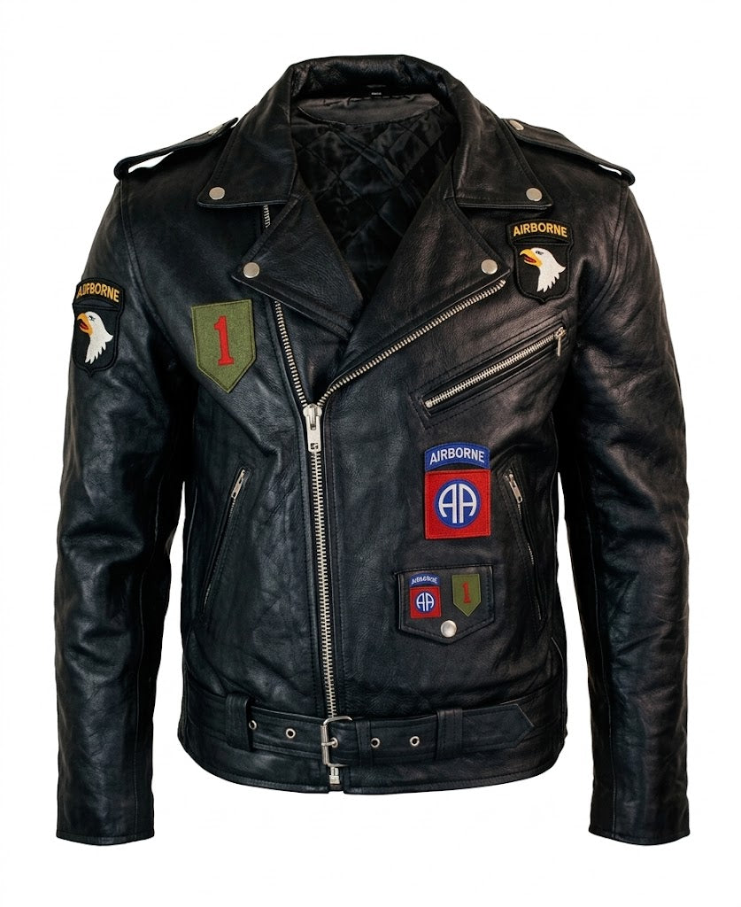 "In Memoriam: A Tribute to World War II Heroes Leather Jacket" - a jacket that tells a story and honors bravery